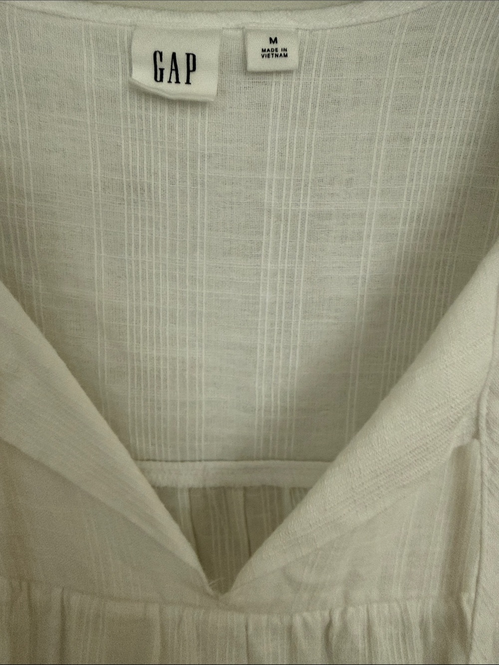 GAP White Gauze V-Neck Tie Front Cap Sleeve Blouse - Picture 2 of 8